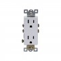 Residential Grade Tamper Resistant Decorator Duplex Self Grounding 15A -125V-White